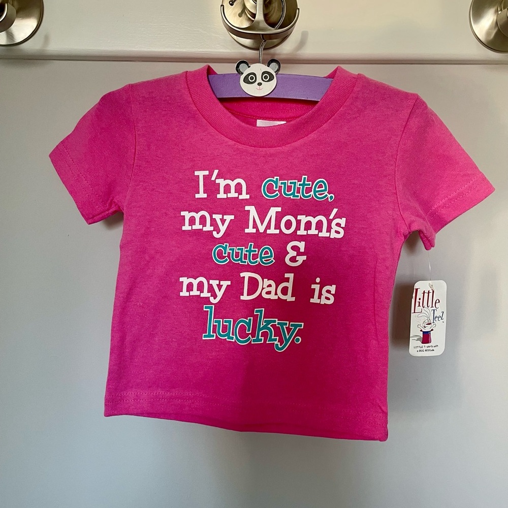 NWT Little Teez Baby Hot Pink Graphic Tee-Shirt Size 12 months